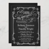 Essensgetränke Verheiratete Kopfbrett Hochzeitsemp Einladung (Vorne/Hinten)