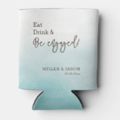 Essensgetränke Verlobte Engagement Party Monogramm Dosenkühler (Vorderseite)