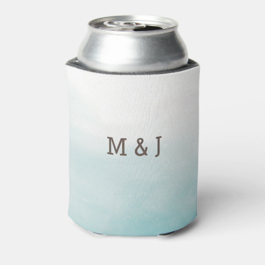 Essensgetränke Verlobte Engagement Party Monogramm Dosenkühler (Kanne Rückseite)