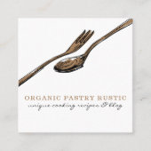 Essenslöffel Utensil Koch Quadratische Visitenkarte (Vorderseite)