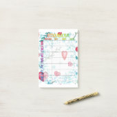 Essensplan für die wöchentliche post-it klebezettel (Auf Schreibtisch)