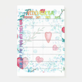 Essensplan für die wöchentliche post-it klebezettel
