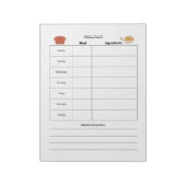 Essensplan Wochenblatt Notepad Notizblock (Rotiert)