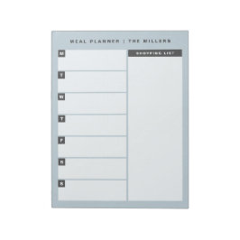Essensplaner Notepad | Blau Notizblock