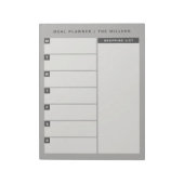 Essensplaner Notepad | Grau Notizblock (Rotiert)