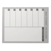 Essensplaner Notepad | Grau Notizblock (Vorderseite)