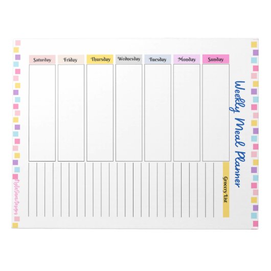 Essensplaner Notepad Notizblock (Vorderseite)