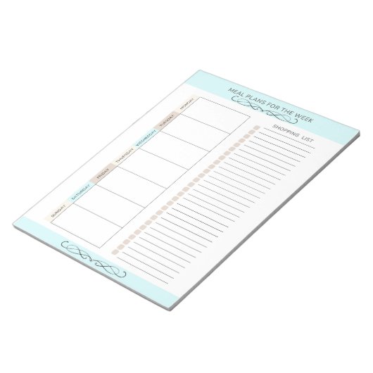 Essensplaner Wochenfarben Notizblock (angewinkelt)