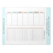 Essensplaner Wochenfarben Notizblock (Vorderseite)