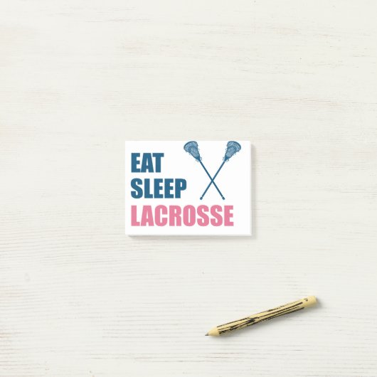 Essensschlaf Lacrosse Geschenke Post-it Klebezettel (Auf Schreibtisch)
