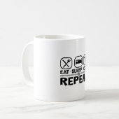 Essensschlafcode Wiederholen medizinisches Coder C Kaffeetasse (Vorderseite Links)