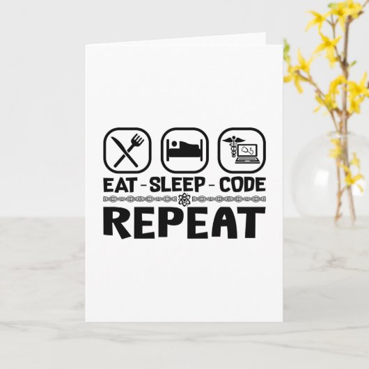 Essensschlafcode Wiederholen medizinisches Coder C Karte (Gelbe Blume)