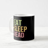 Essensschlafe Lesen Nerd Buch lesen Kaffeetasse (Vorderseite Links)