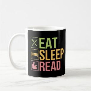 Essensschlafe Lesen Nerd Buch lesen Kaffeetasse