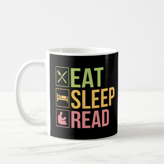 Essensschlafe Lesen Nerd Buch lesen Kaffeetasse (Links)