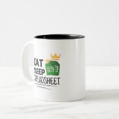 Essensschlafspreadsheet - Zwei-Tonen-Kaffeepause - Zweifarbige Tasse (Vorderseite Links)