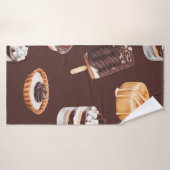 Essensskizze köstliche schöne Desserts und Pastete Badehandtuch (Badehandtuch)