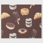 Essensskizze köstliche schöne Desserts und Pastete Geschenkpapier (Flach)