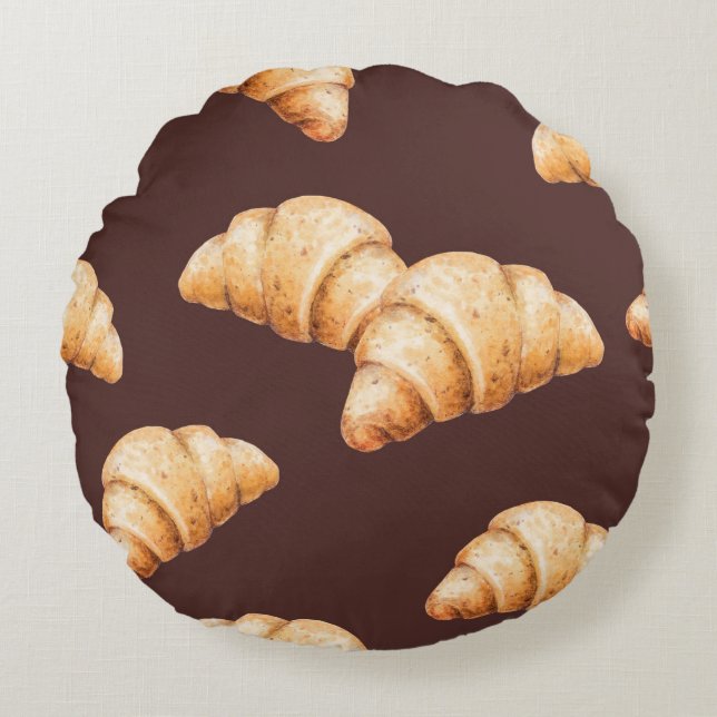 Essensskizze köstliche schöne Desserts und Pastete Rundes Kissen (Vorderseite)