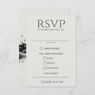 Essenswahl der Celestial Band RSVP Karte