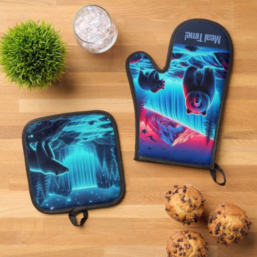 Essenszeit! Ofenhandschuh & Topflappen-Set (Oben Unten)