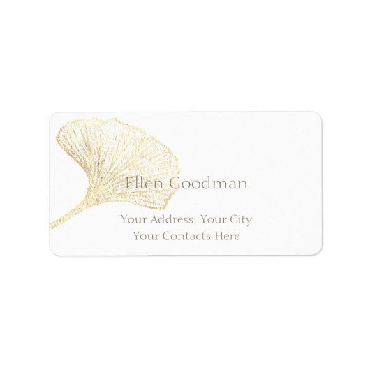 Essential Ginkgo Biloba Leaf Label Adressaufkleber (Vorne)