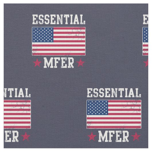 Essential MFER Worker USA American Flag Covid 19 Stoff (Nahaufnahme)