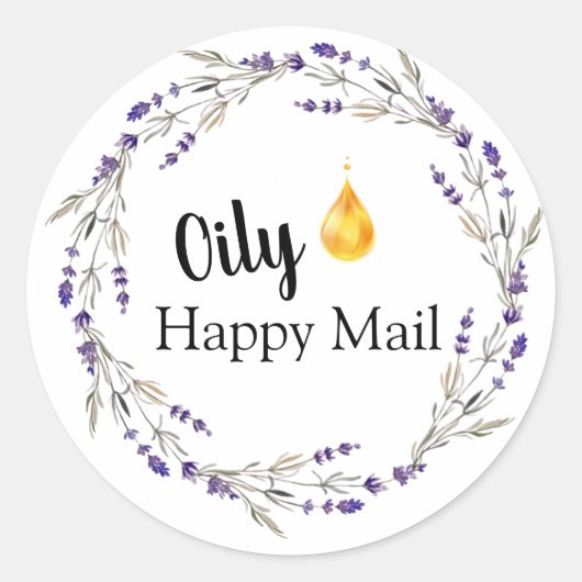 Essential Oil Business - Oily Happy Mail Stickers (Vorderseite)