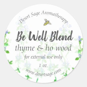 Essential Oil Product Label Thyme Herb kundenspezi Runder Aufkleber
