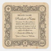 Essential oil Square Apothecary Style Labels Quadratischer Aufkleber (Vorderseite)