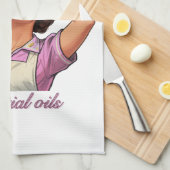 Essential Oils Funny Pizza Illustration | Girly Geschirrtuch (Viertel Falte)