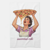 Essential Oils Funny Pizza Illustration | Girly Geschirrtuch (Vertikal)