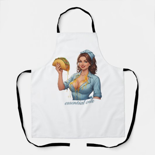 Essential Oils Funny Taco Illustration | Girly Schürze (Vorderseite)