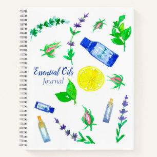 Essential Oils Journal Rosenknospe Kraut Lemon Notizblock