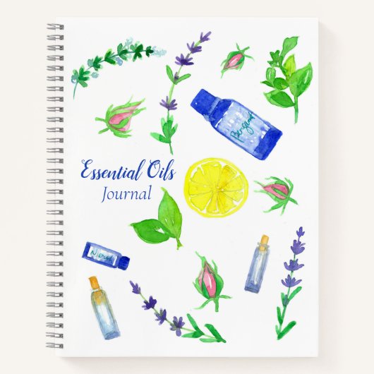 Essential Oils Journal Rosenknospe Kraut Lemon Notizblock (Vorderseite)