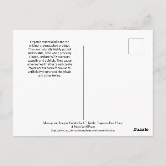Essential Oils Myth/Fact Postcard Postkarte (Rückseite)