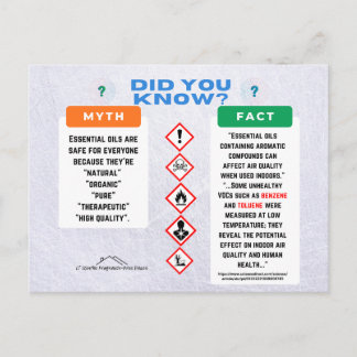 Essential Oils Myth/Fact Postcard Postkarte