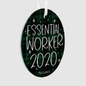 Essential Worker 2020 Covid Christmas Green Karier Ornament (Vorderseite)