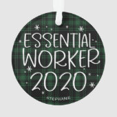 Essential Worker 2020 Covid Christmas Green Karier Ornament (Rückseite)