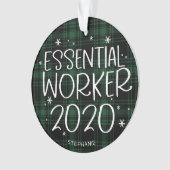 Essential Worker 2020 Covid Christmas Green Karier Ornament (Vorderseite)