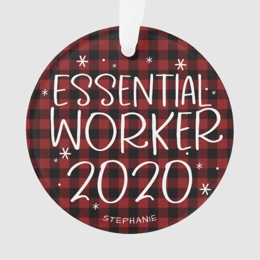 Essential Worker 2020 Covid Pandemic Weihnachten Ornament (Vorderseite)