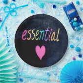 Essential Worker Support Heft on Chalk Board Pappteller (Party)