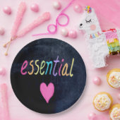 Essential Worker Support Heft on Chalk Board Pappteller (Party)