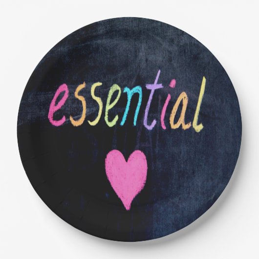 Essential Worker Support Heft on Chalk Board Pappteller (Vorderseite)