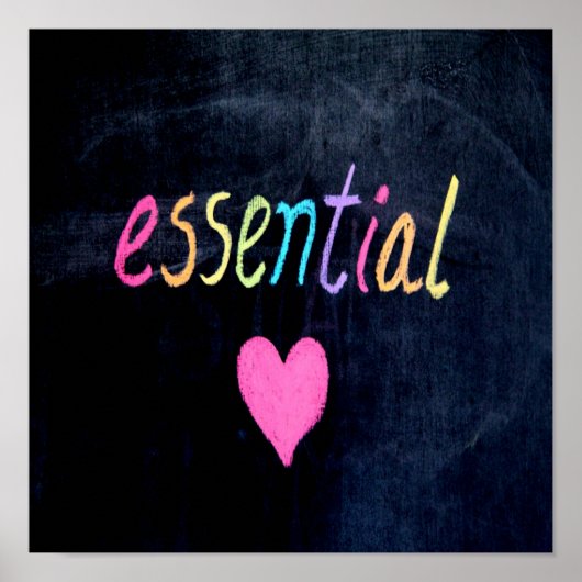 Essential Worker Support Heft on Chalk Board Poster (Vorne)