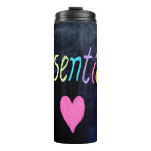 Essential Worker Support Heft on Chalk Board Thermosbecher