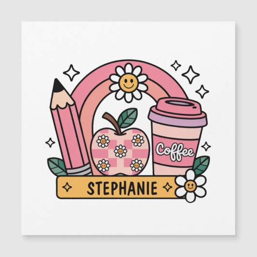 Essentials für Pink Rainbow - Personalisiert Magnetkarte (Vorderseite)