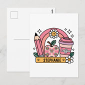 Essentials für Pink Rainbow - Personalisiert Postkarte (Vorne/Hinten)