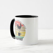 Essentials Katzen, Kaffee, Bücher, Musik Vintag Tasse (Vorderseite Links)