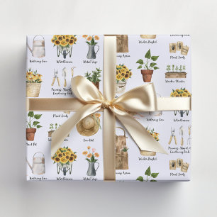 Essentielle Gartengestaltung Wasserfarben Sonnenbl Geschenkpapier Set